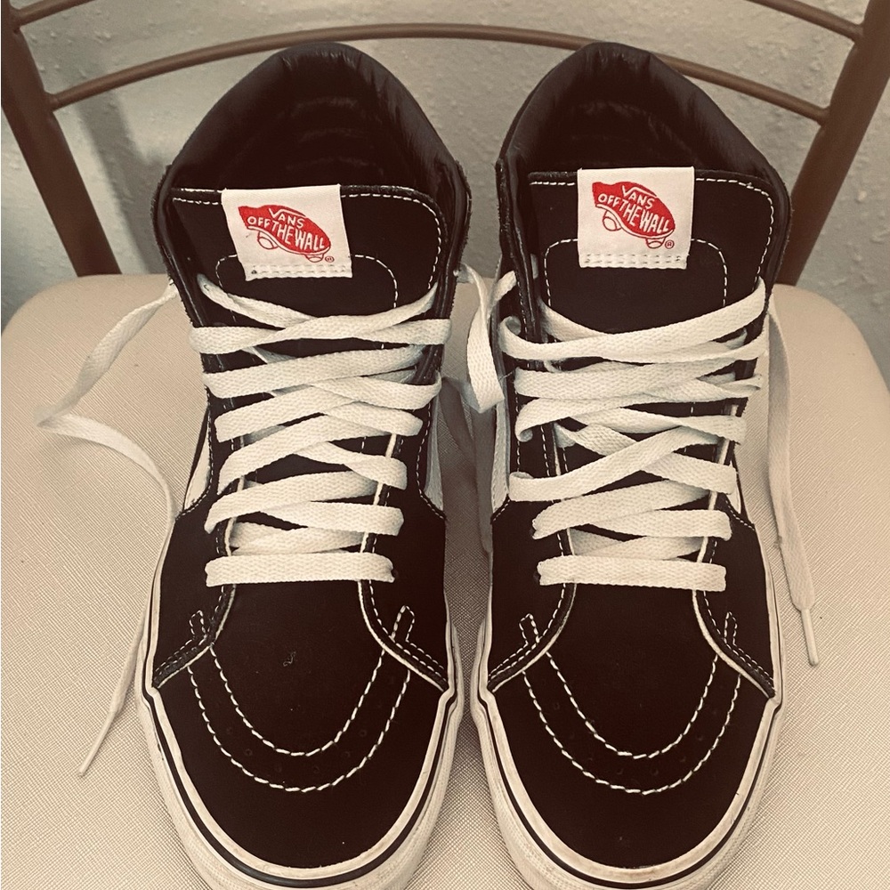 Vans Black and White High-Top SK8 Sneakers